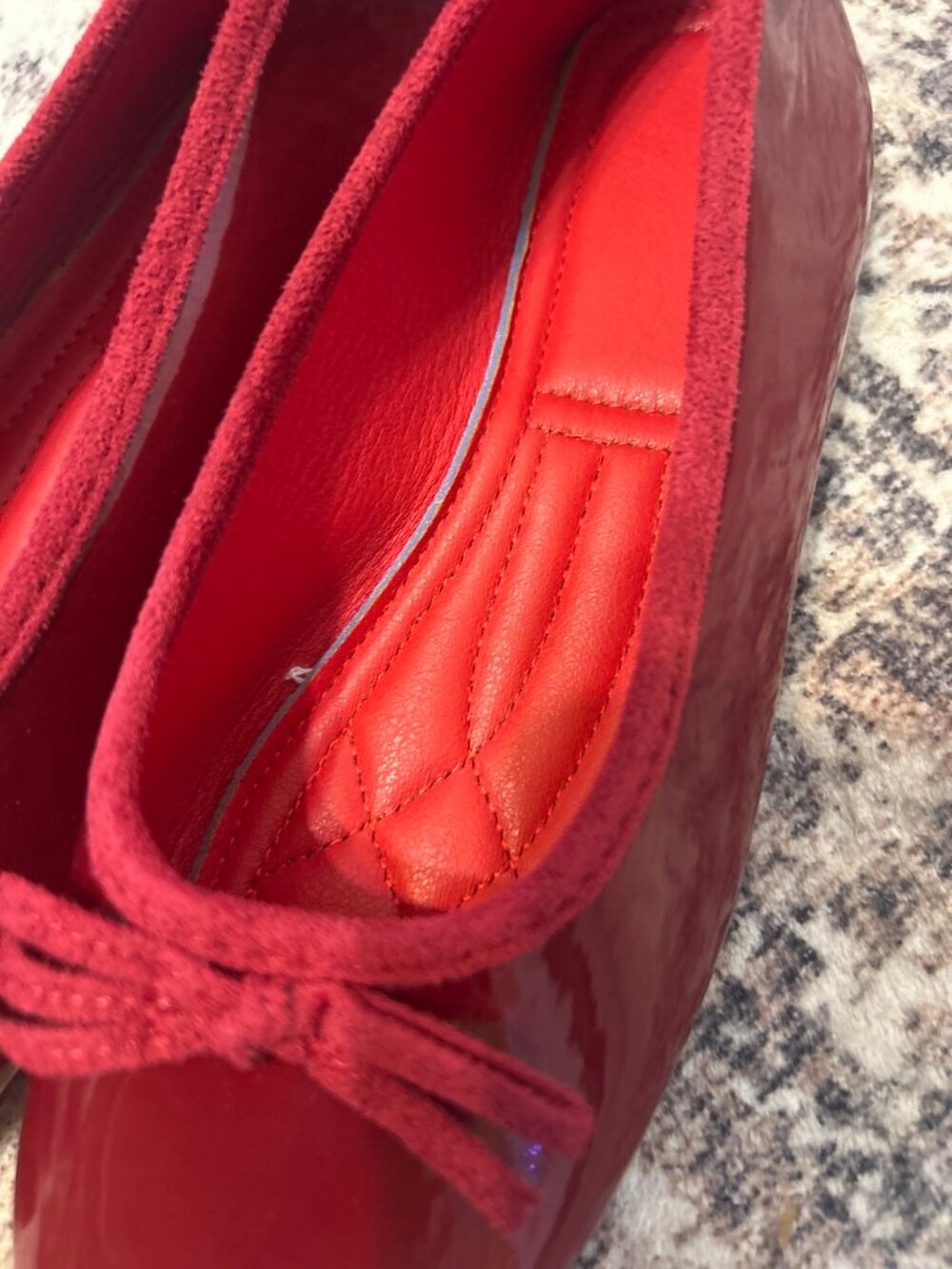 Red Patent Ballet Flats – Size 7, Bow Tie Ballet Shoes